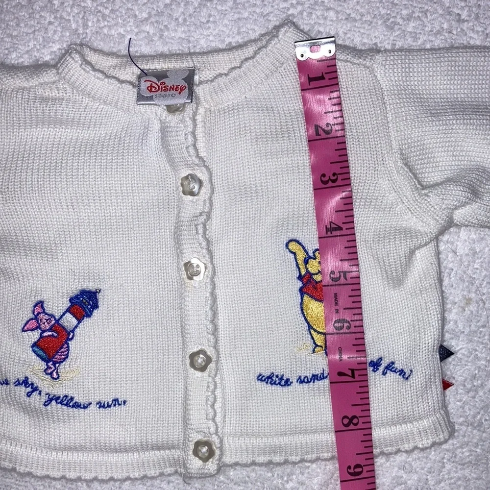 Disney store Winnie the Pooh piglet beach nautical white knit cardigan sweater - Picture 8 of 10